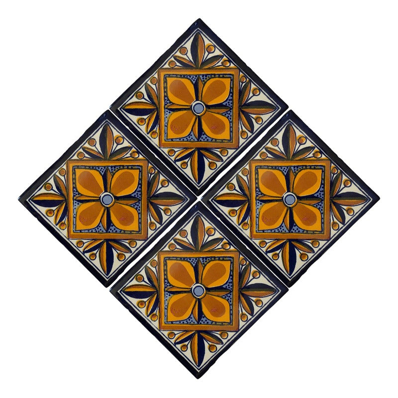Azulejo 10.5cm Artesanal Talavera Liso 90pz #acln-28