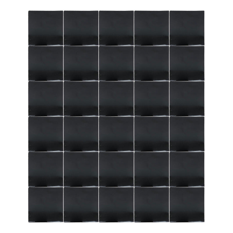 Azulejo 10.5cm Artesanal Talavera Liso 90pz Colores Negro