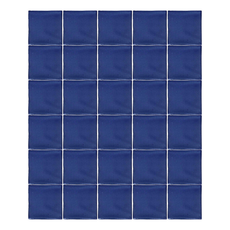 Azulejo 10.5cm Artesanal Talavera Liso 90pz Azul Mezclilla