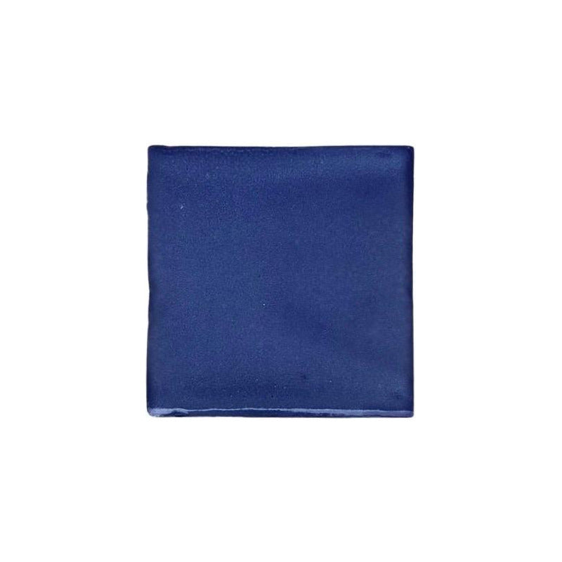 Azulejo 10.5cm Artesanal Talavera Liso 90pz Azul Mezclilla