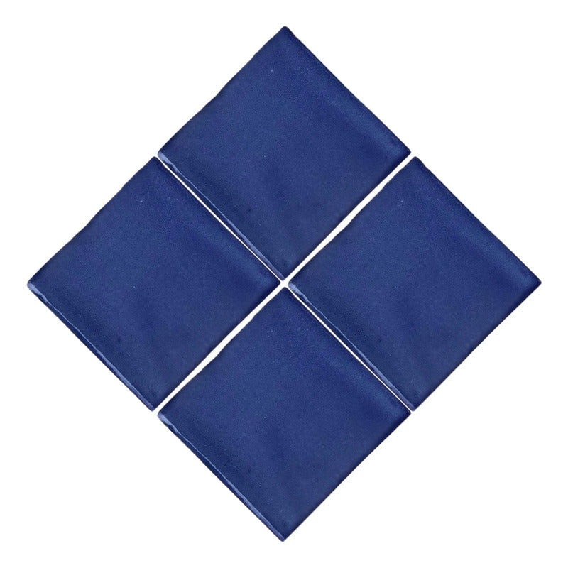 Azulejo 10.5cm Artesanal Talavera Liso 90pz Azul Mezclilla