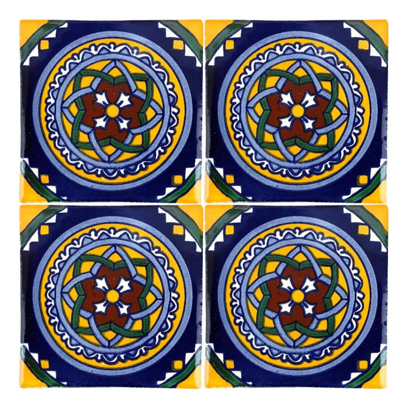 Azulejo 10.5cm Artesanal Talavera Liso 90pz #acln-51