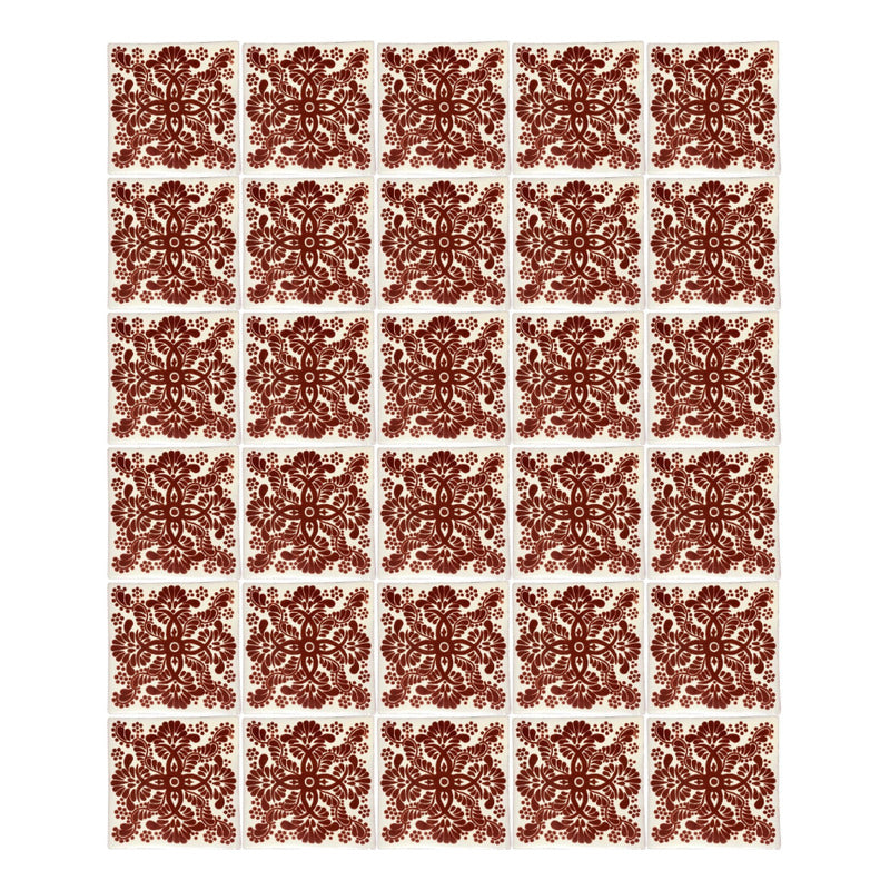 Azulejo 10.5cm Artesanal Tipo Talavera Liso 90pz #acls-75