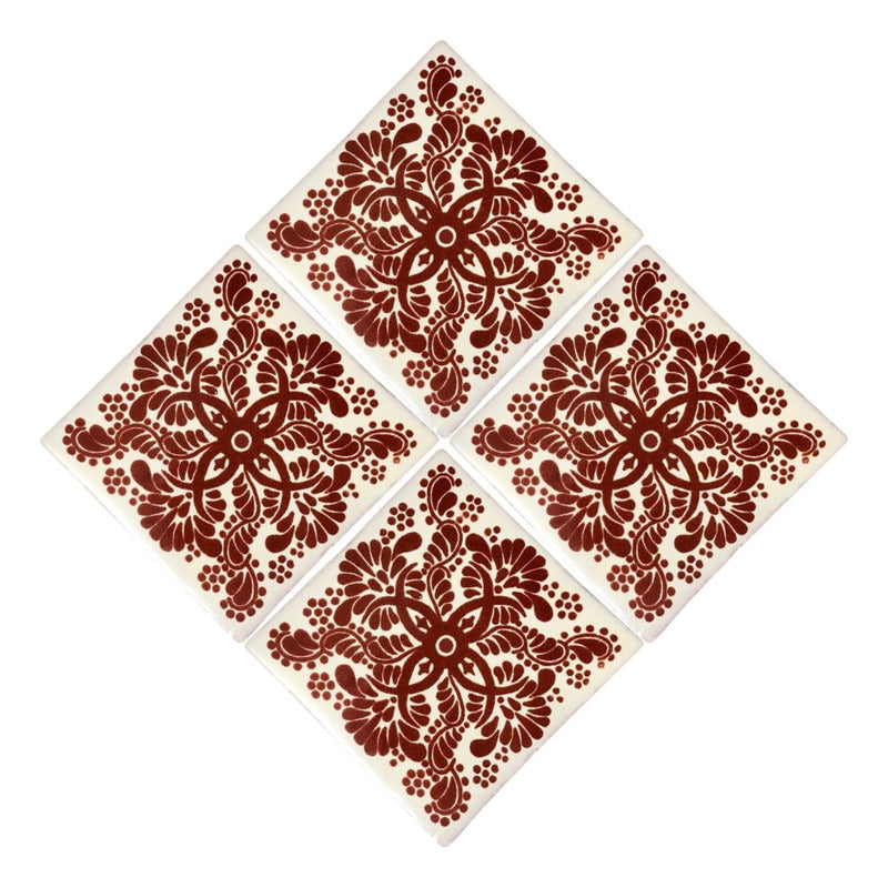 Azulejo 10.5cm Artesanal Tipo Talavera Liso 90pz #acls-75