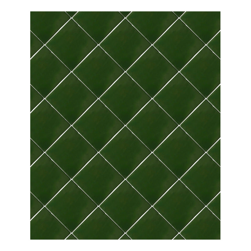 Azulejo 10.5cm Artesanal Talavera Liso 90pz Colores Verde Cromo